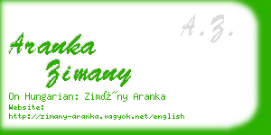 aranka zimany business card